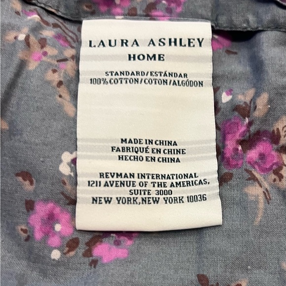 Laura Ashley Sham Patchwork Quilted Floral Blue & Purple Standard Sham - Picture 7 of 9